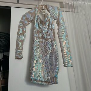 Lucy in the Sky long sleeve iridescent dress